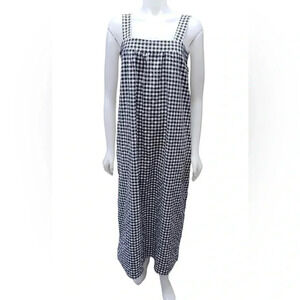 Zanzea Black & White Checkered Overall Dress Size  Large